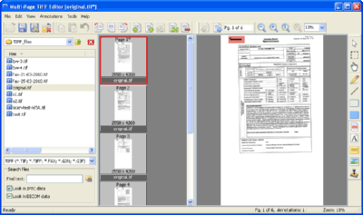 Multi-Page TIFF Editor. Screenshot 1. Main screen.